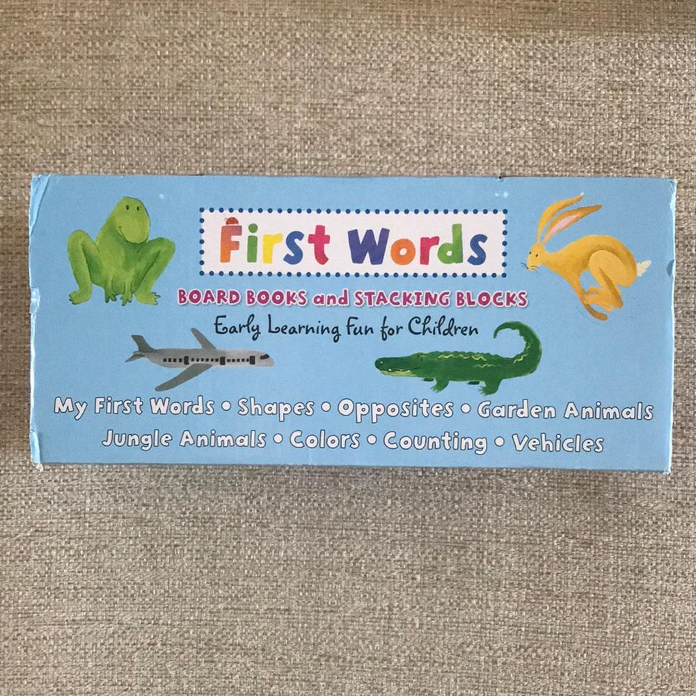 First Words Board Books and Stacking Blocks